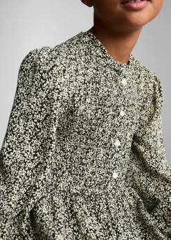 Dzieci MANGO Sukienki I Kombinezony*Sukienka z nadrukiem i ozdobnym zapięciem