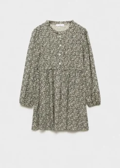 Dzieci MANGO Sukienki I Kombinezony*Sukienka z nadrukiem i ozdobnym zapięciem