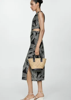 MANGO Sukienki I Kombinezony*Sukienka z nadrukiem i wycięciami