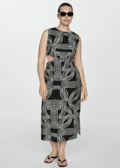 MANGO Sukienki I Kombinezony*Sukienka z nadrukiem i wycięciami