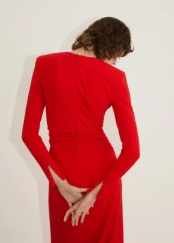 MANGO Sukienki I Kombinezony*Sukienka z okrągłym wycięciem i marszczeniem