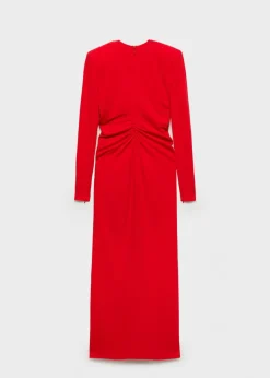 MANGO Sukienki I Kombinezony*Sukienka z okrągłym wycięciem i marszczeniem