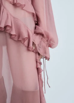 MANGO Sukienki I Kombinezony*Sukienka z półprzezroczystego szyfonu z falbankami