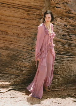 MANGO Sukienki I Kombinezony*Sukienka z półprzezroczystego szyfonu z falbankami