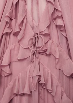 MANGO Sukienki I Kombinezony*Sukienka z półprzezroczystego szyfonu z falbankami