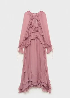 MANGO Sukienki I Kombinezony*Sukienka z półprzezroczystego szyfonu z falbankami