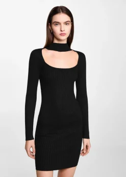 MANGO Sukienki I Kombinezony*Sukienka z prążkowanego lureksu