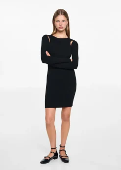 MANGO Sukienki I Kombinezony*Sukienka z prążkowanej dzianiny z wycięciami