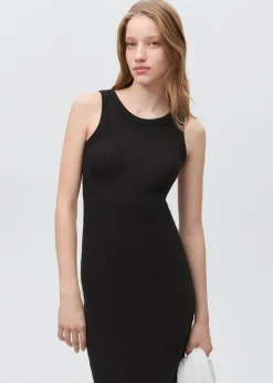 MANGO Sukienki I Kombinezony*Sukienka z prążkowanej dzianiny z rozcięciem