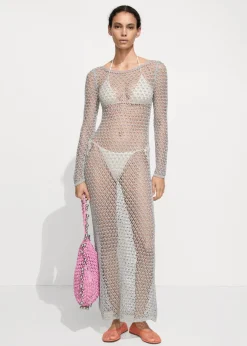 MANGO Sukienki I Kombinezony*Sukienka z szydełkowej dzianiny lureksowej