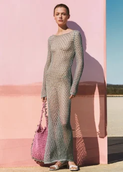 MANGO Sukienki I Kombinezony*Sukienka z szydełkowej dzianiny lureksowej