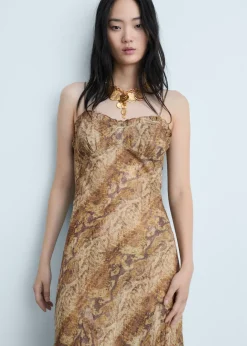 MANGO Sukienki I Kombinezony*Sukienka z szyfonu ze zwierzęcym wzorem