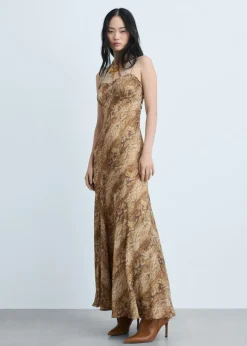 MANGO Sukienki I Kombinezony*Sukienka z szyfonu ze zwierzęcym wzorem