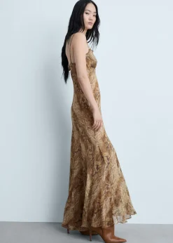 MANGO Sukienki I Kombinezony*Sukienka z szyfonu ze zwierzęcym wzorem
