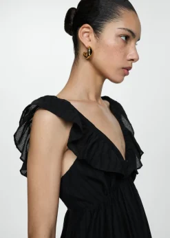 MANGO Sukienki I Kombinezony*Sukienka z teksturą i falbankami