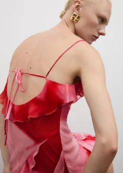 MANGO Sukienki I Kombinezony*Sukienka z wyciętymi ramionami i falbankami