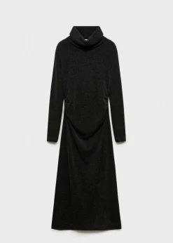 MANGO Sukienki I Kombinezony*Sukienka z wywijanym golfem i drapowaniem