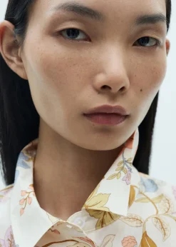 MANGO Sukienki I Kombinezony*Sukienka z węzłem i nadrukiem w kwiaty