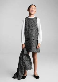 Dzieci MANGO Sukienki I Kombinezony*Sukienka ze ściegiem w jodełkę