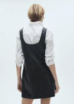 MANGO Sukienki I Kombinezony*Sukienka ze sztucznej skóry na szelkach