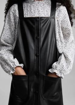 Dzieci MANGO Sukienki I Kombinezony*Sukienka ze sztucznej skóry na szelkach