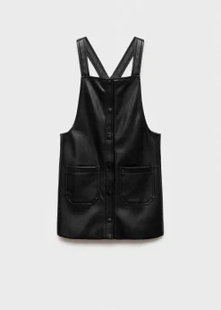 Dzieci MANGO Sukienki I Kombinezony*Sukienka ze sztucznej skóry na szelkach