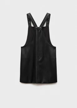 Dzieci MANGO Sukienki I Kombinezony*Sukienka ze sztucznej skóry na szelkach