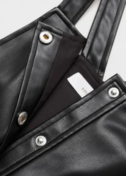 Dzieci MANGO Sukienki I Kombinezony*Sukienka ze sztucznej skóry na szelkach