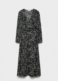 MANGO Sukienki I Kombinezony*Sukienka ze wzorem i bufiastymi rękawami