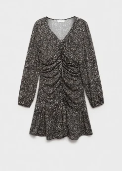 MANGO Sukienki I Kombinezony*Sukienka ze wzorem i marszczeniem