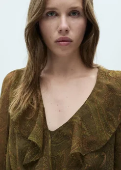 MANGO Sukienki I Kombinezony*Sukienka ze wzorem paisley i falbanką