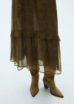 MANGO Sukienki I Kombinezony*Sukienka ze wzorem paisley i falbanką