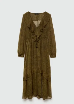 MANGO Sukienki I Kombinezony*Sukienka ze wzorem paisley i falbanką