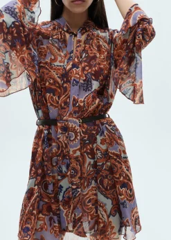MANGO Sukienki I Kombinezony*Sukienka ze wzorem paisley i falbanką