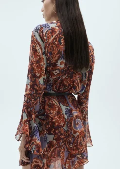 MANGO Sukienki I Kombinezony*Sukienka ze wzorem paisley i falbanką
