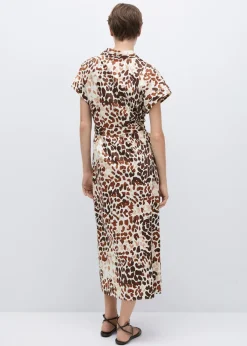 MANGO Sukienki I Kombinezony*Sukienka ze zwierzęcym wzorem i wiązaniem