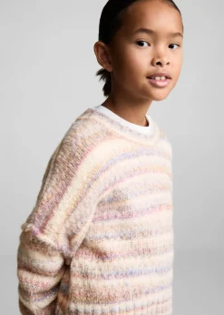 Dzieci MANGO Swetry I Kardigany*Sweter dzianinowy w paski