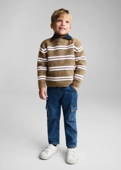 Dzieci MANGO Swetry I Kardigany*Sweter dzianinowy w paski