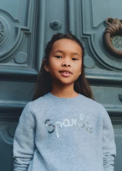 Dzieci MANGO Swetry I Kardigany*Sweter dzianinowy z cekinami