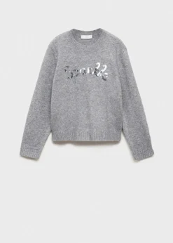 Dzieci MANGO Swetry I Kardigany*Sweter dzianinowy z cekinami