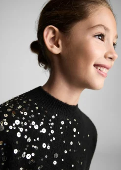 Dzieci MANGO Swetry I Kardigany*Sweter dzianinowy z cekinami