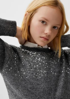 Dzieci MANGO Swetry I Kardigany*Sweter dzianinowy z cekinami