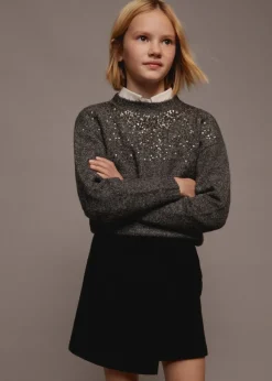 Dzieci MANGO Swetry I Kardigany*Sweter dzianinowy z cekinami