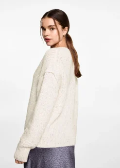 MANGO Swetry I Kardigany*Sweter oversize z dekoltem w serek