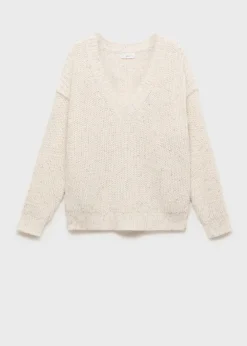 MANGO Swetry I Kardigany*Sweter oversize z dekoltem w serek