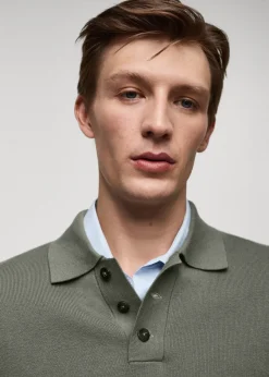 MANGO Kardigany I Swetry|Koszulki Polo*Sweter polo z cienkiej dzianiny bawełnianej