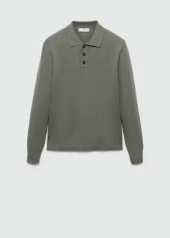 MANGO Kardigany I Swetry|Koszulki Polo*Sweter polo z cienkiej dzianiny bawełnianej