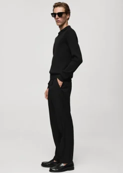 MANGO Kardigany I Swetry|Koszulki Polo*Sweter polo z cienkiej prążkowanej dzianiny