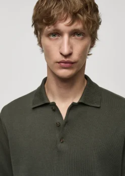 MANGO Kardigany I Swetry|Koszulki Polo*Sweter polo z dzianiny bawełnianej z długim rękawem