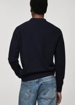 MANGO Kardigany I Swetry|Koszulki Polo*Sweter polo z dzianiny bawełnianej z drobną teksturą